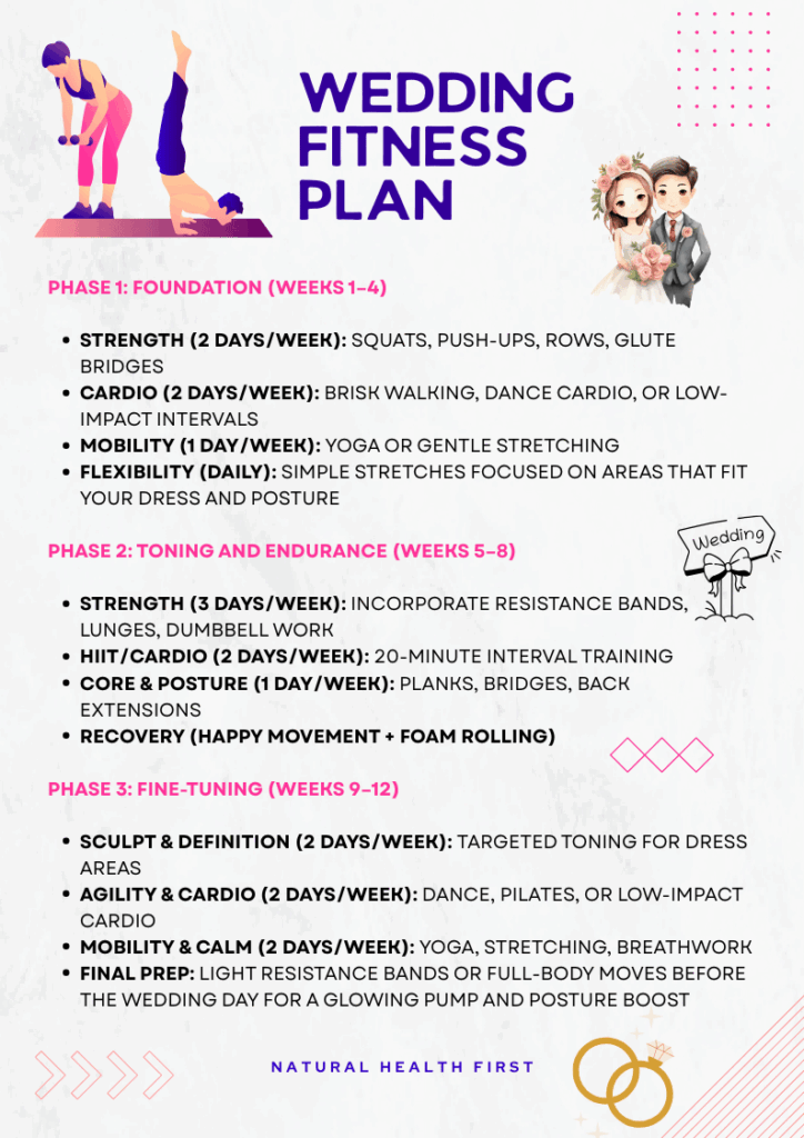 Sample 12 Week Wedding Fitness Plan