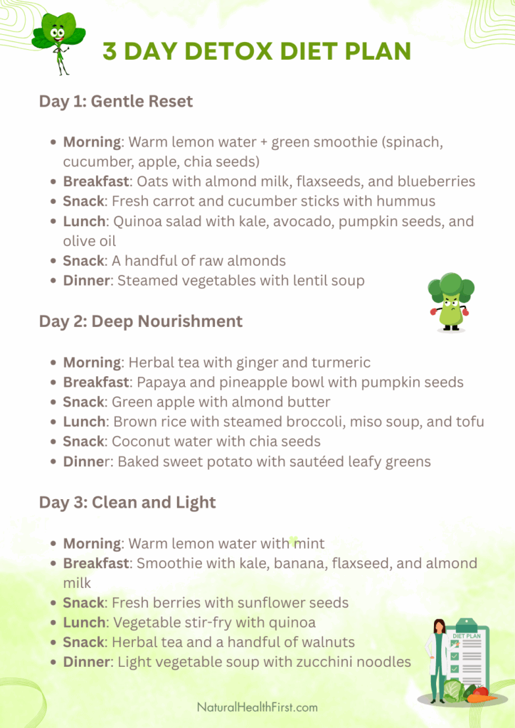 3 Day Detox Diet Plan Poster